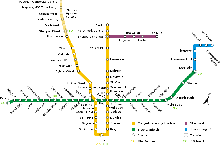 Toronto Subway Track Map, Hd Png Download