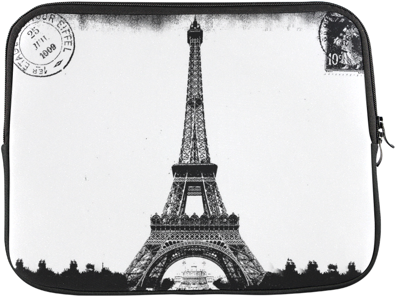 A Black And White Picture Of The Eiffel Tower With Eiffel Tower In The Background