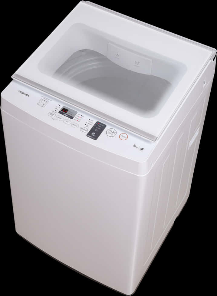 A White Washing Machine With A Glass Top