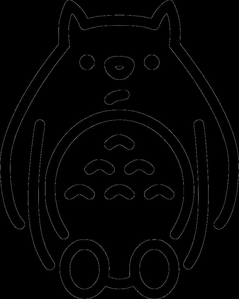 A Black And White Outline Of A Bear