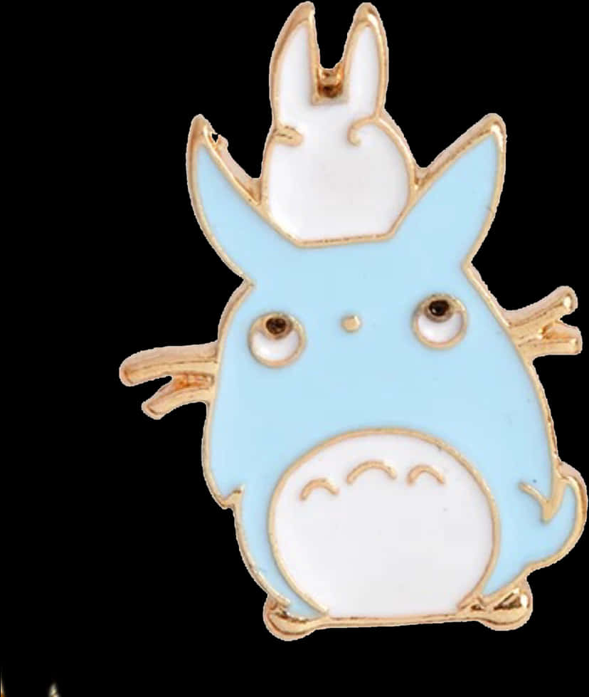 A Blue And White Cartoon Character Pin