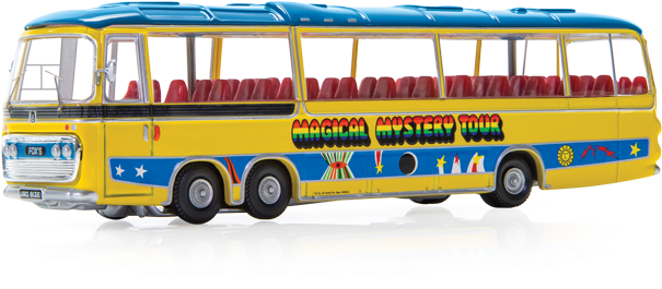 A Yellow Blue And Red Bus