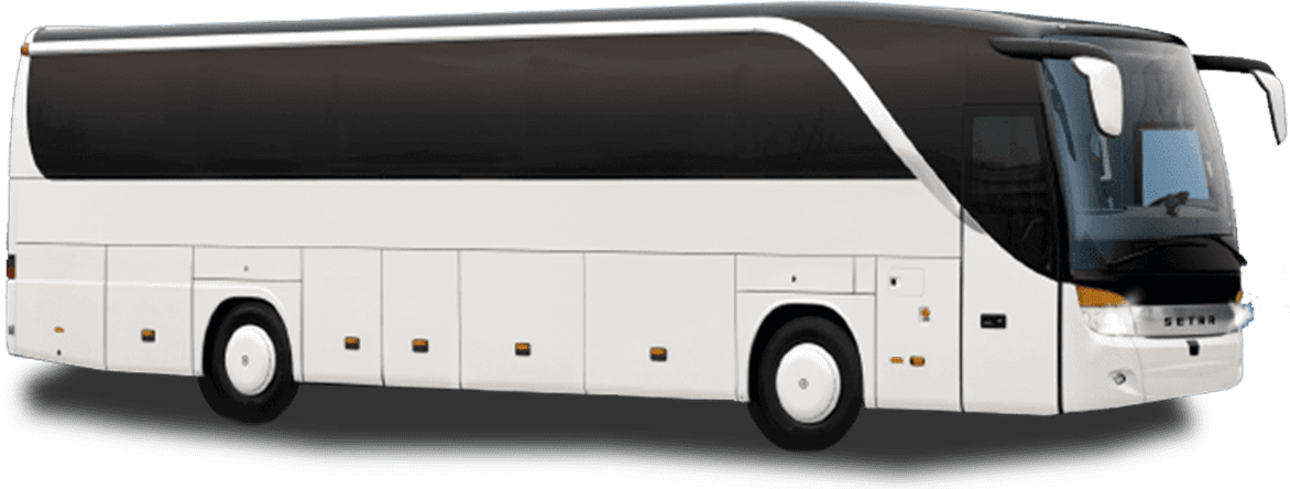 A White Bus With Black Windows