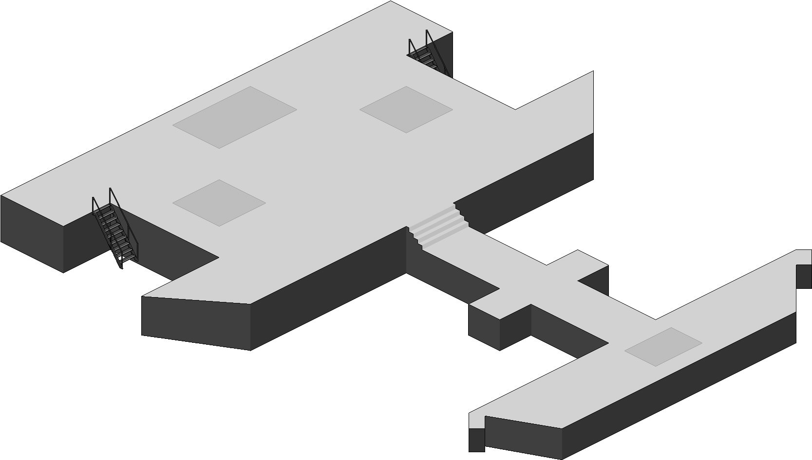 A Grey Rectangular Object With Stairs