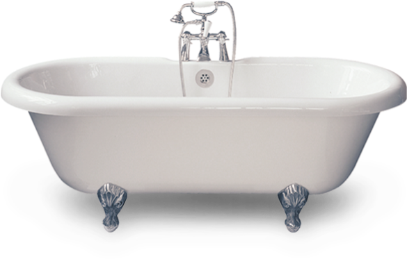 A White Bathtub With Silver Legs