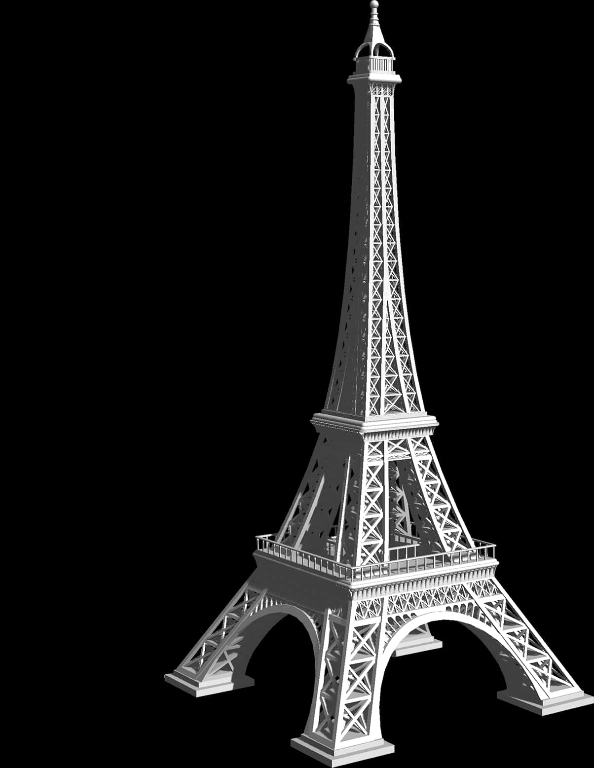 A White Model Of Eiffel Tower