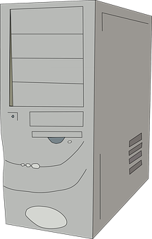 A Computer Tower With A Drawer