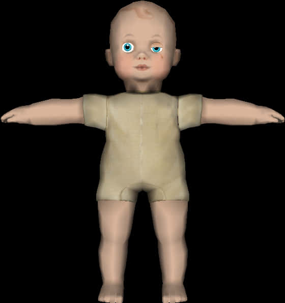 A Baby Doll With Arms Out