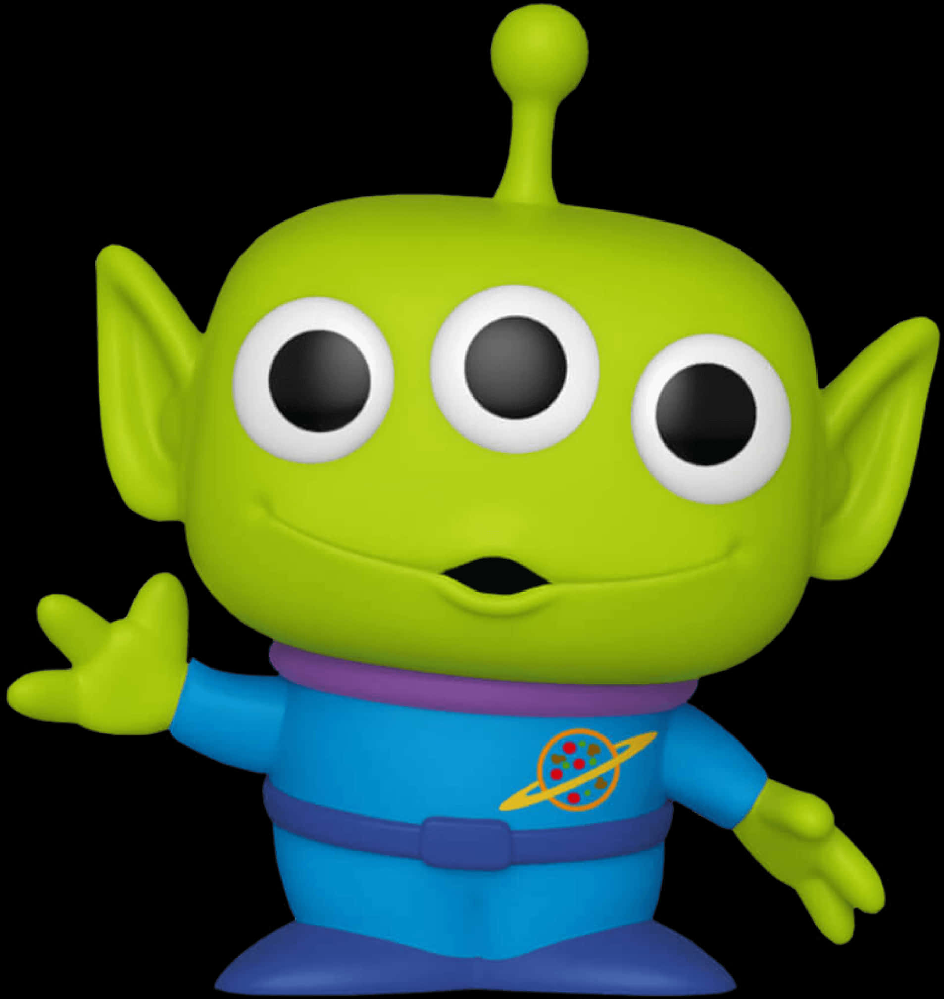 A Green Alien With Three Eyes