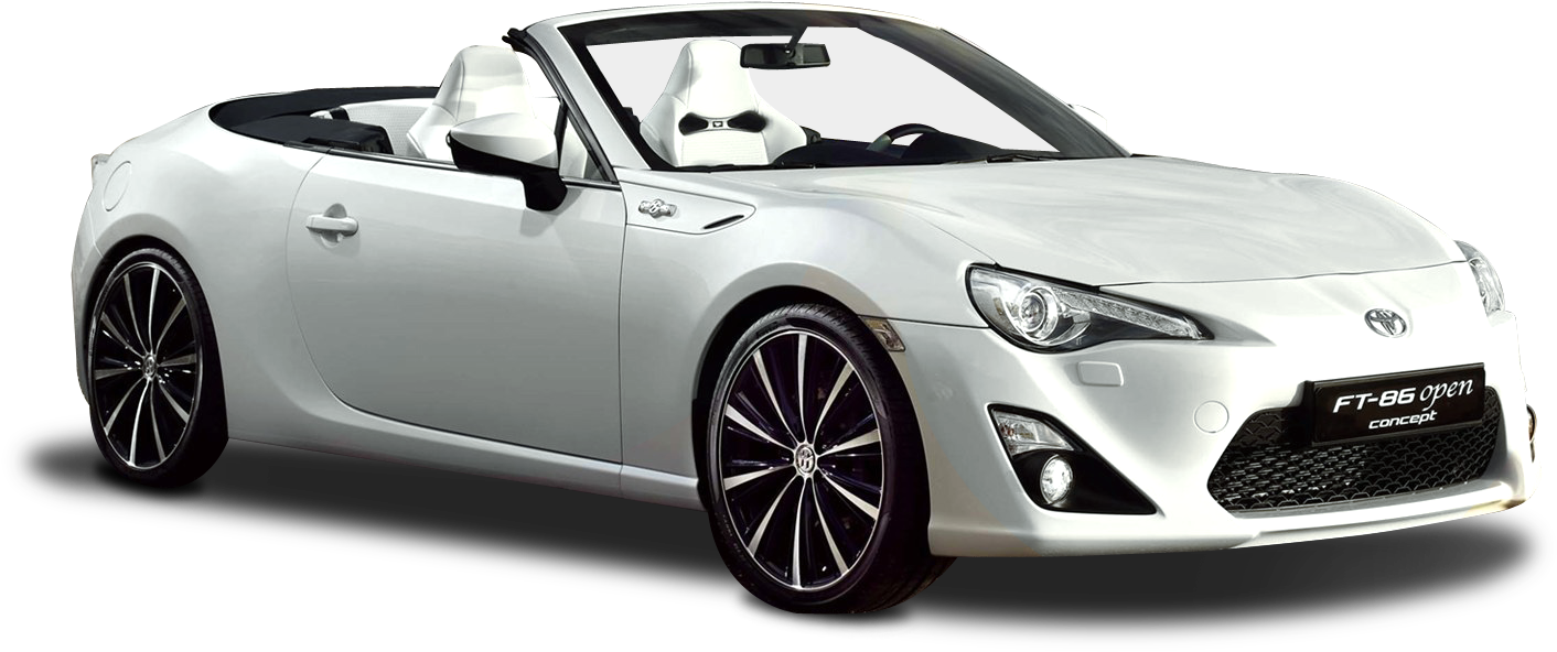 A White Convertible Car With A Black Background
