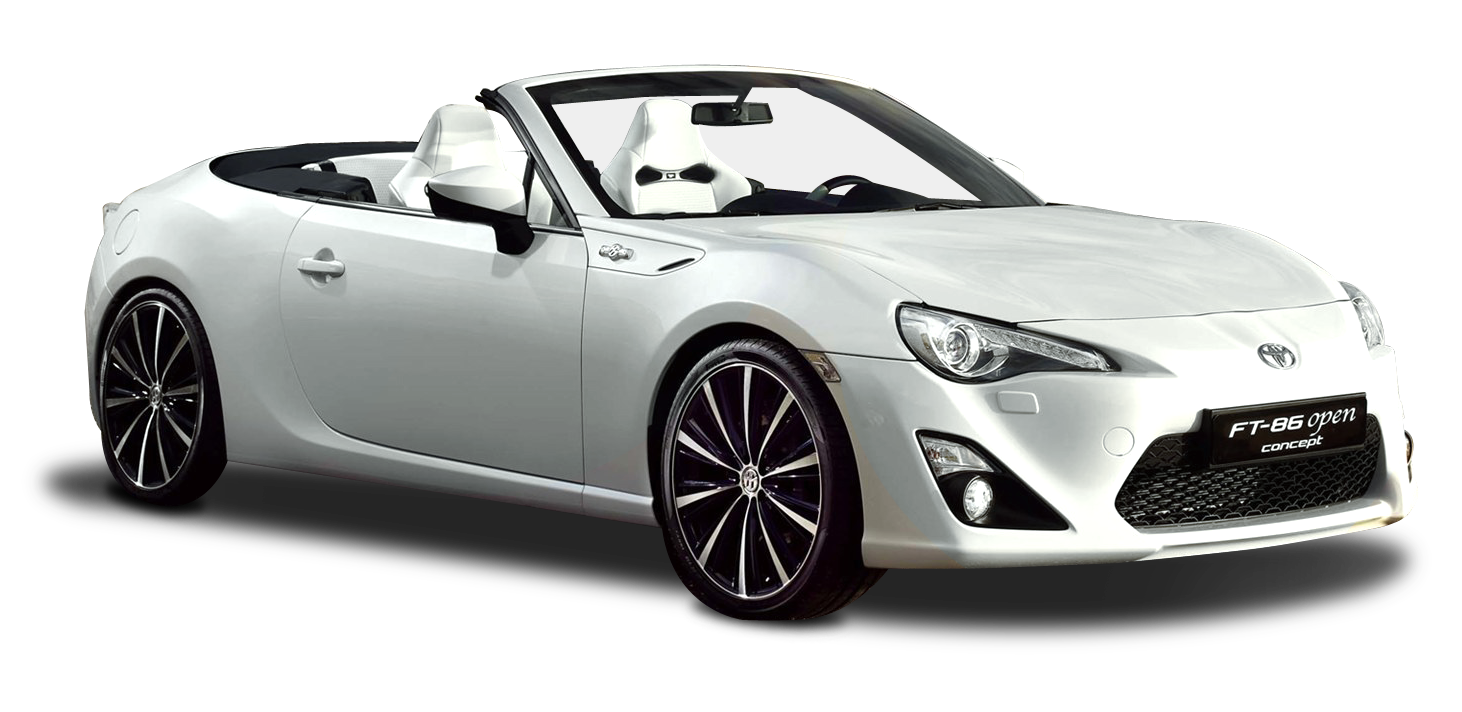 A White Convertible Car With Black Background