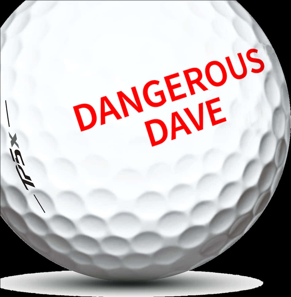 A Golf Ball With Red Text