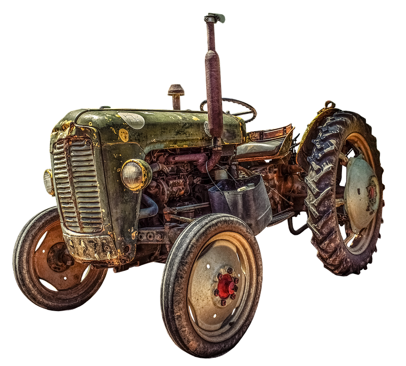 A Tractor With A Black Background