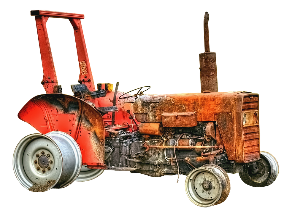 A Rusted Tractor With Wheels