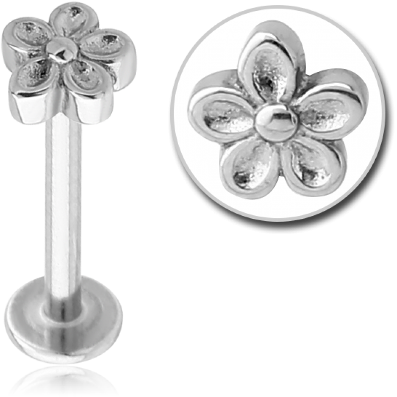 A Silver Flower Shaped Earring