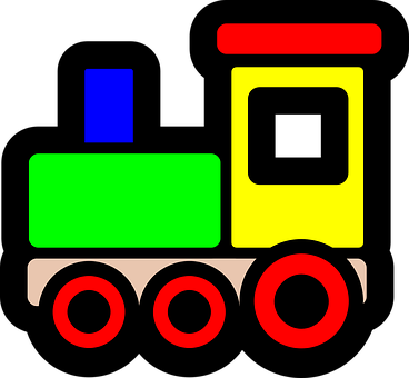 A Colorful Train On Wheels
