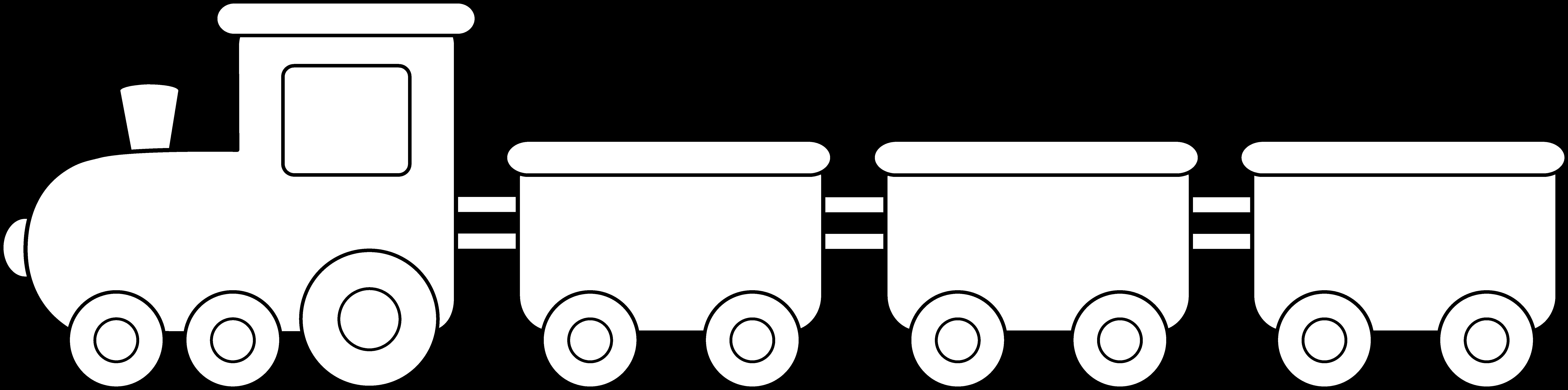 A Black And White Drawing Of A Train