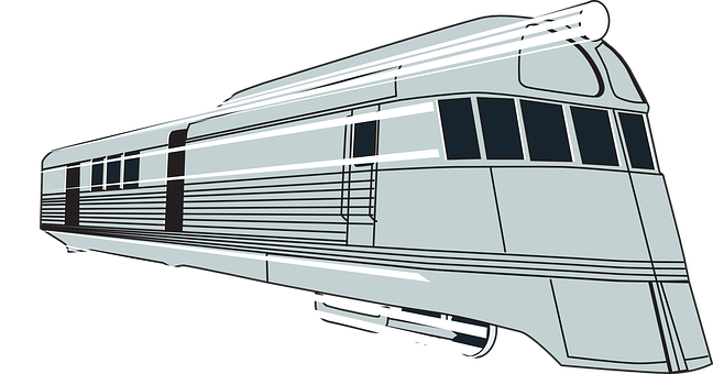 A White Train With A Black Background