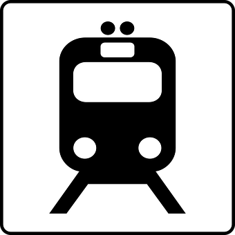 A Black And White Picture Of A Train