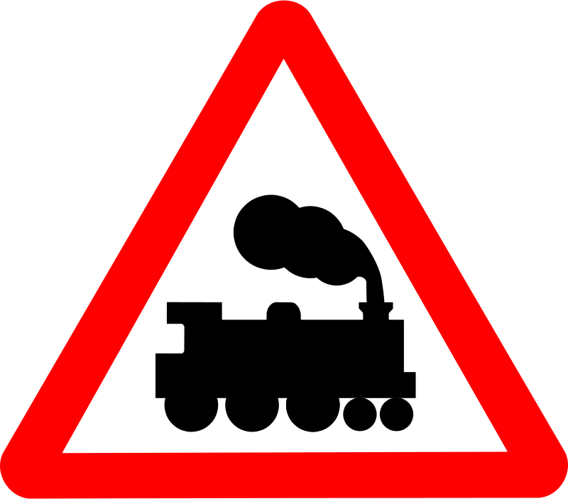 A Sign With A Train On It