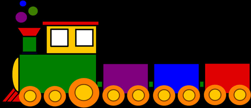 A Colorful Train With Wheels