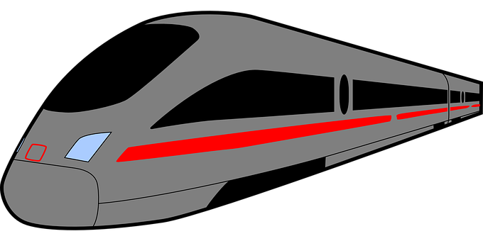 A Grey And Red Train