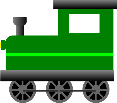 A Green Train With Black Background