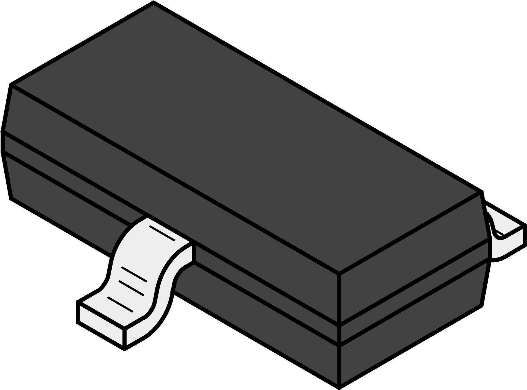 A Black Rectangular Object With A White Label