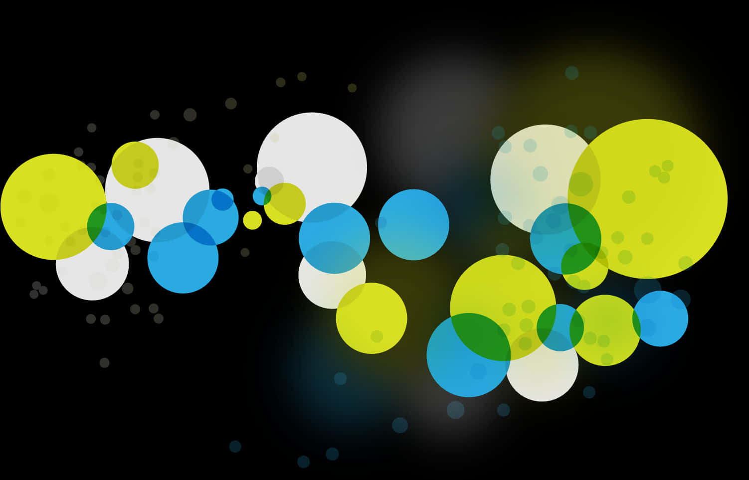 A Group Of Blue And Yellow Circles