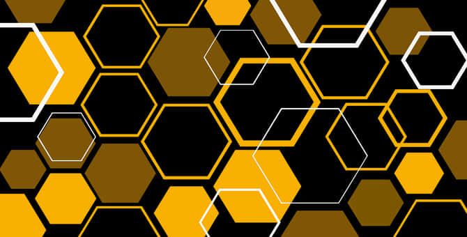 A Black And Yellow Hexagons