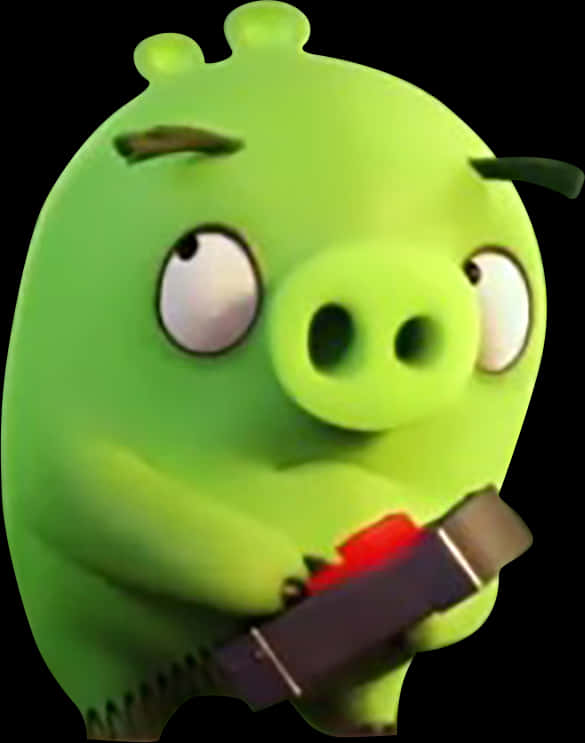 A Cartoon Character Of A Pig Holding A Gun