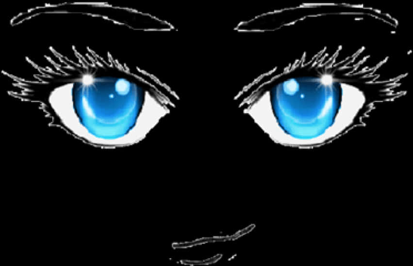 Transparent Anime Eye Png - Anime Face Blue Eyes, Png Download