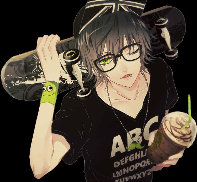 Transparent Anime Guy Png - Anime Boy With Glasses, Png Download