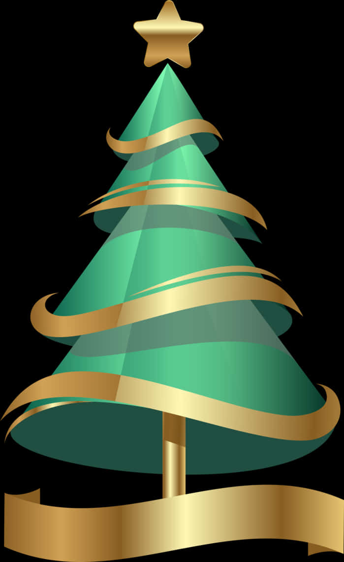 A Green And Gold Christmas Tree
