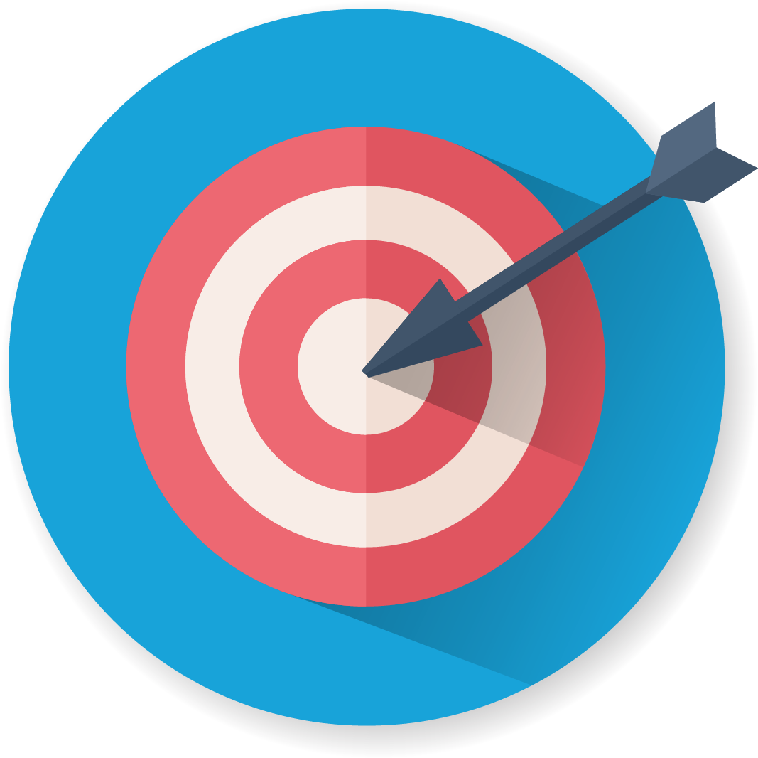 A Red And White Target With An Arrow In The Center