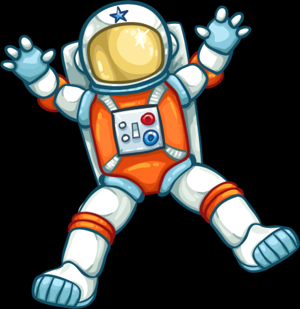 An Orange And White Astronaut