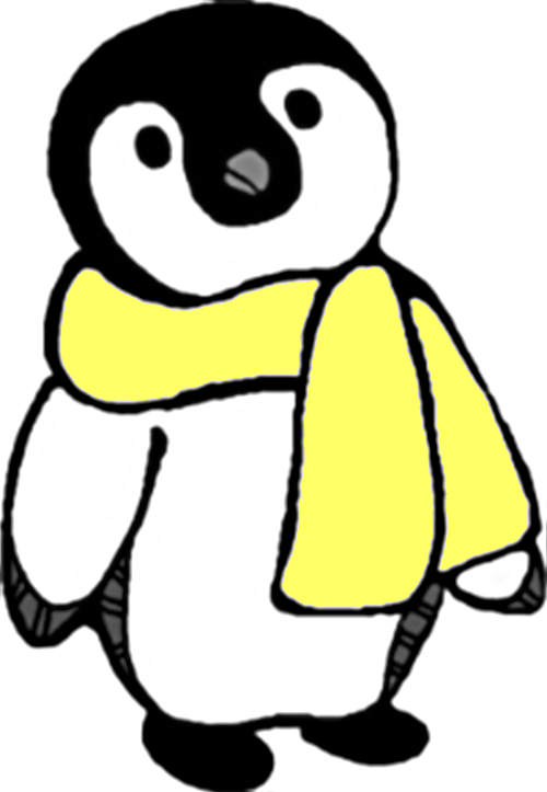 A Cartoon Of A Penguin Wearing A Yellow Scarf