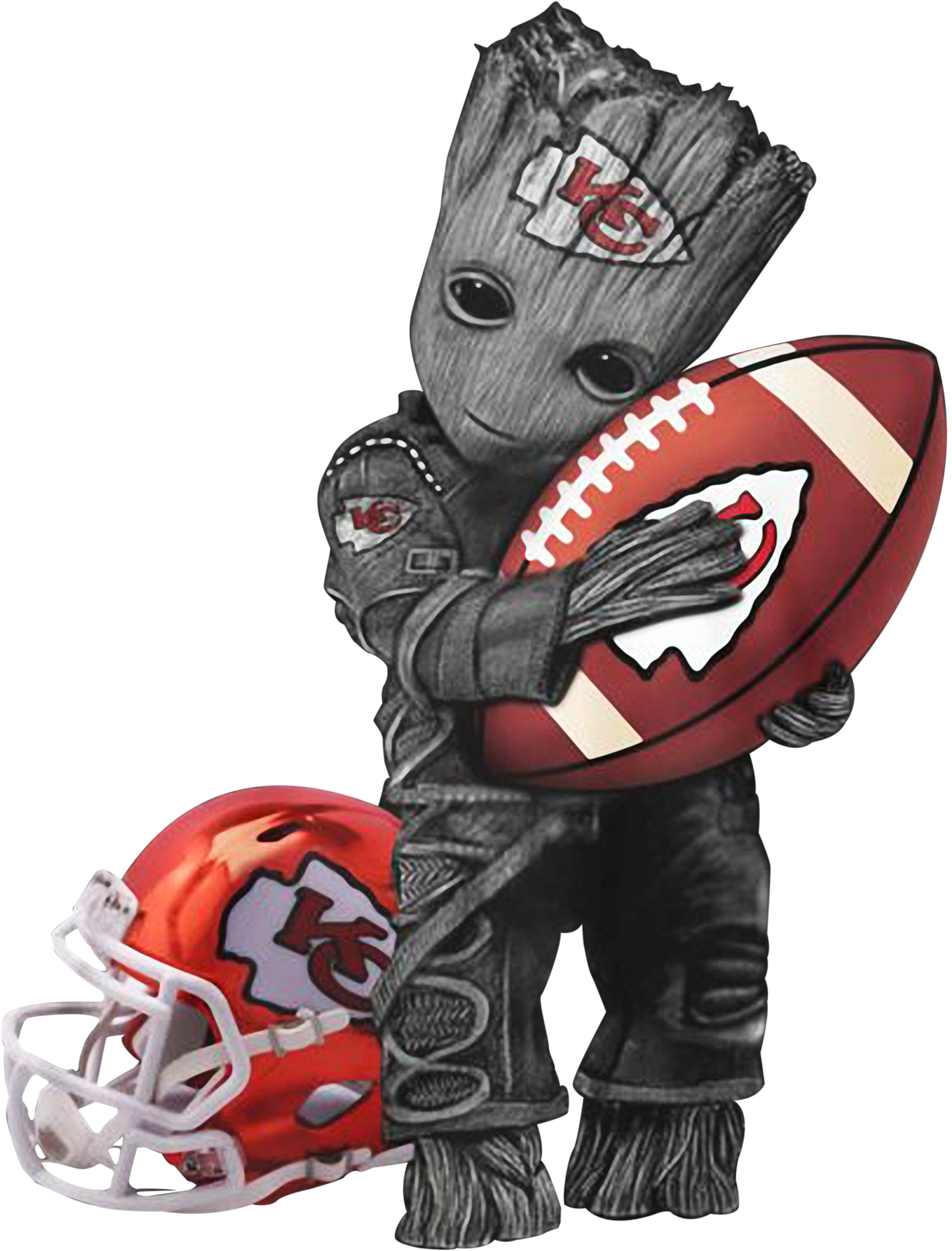 A Cartoon Character Holding A Football And Helmet