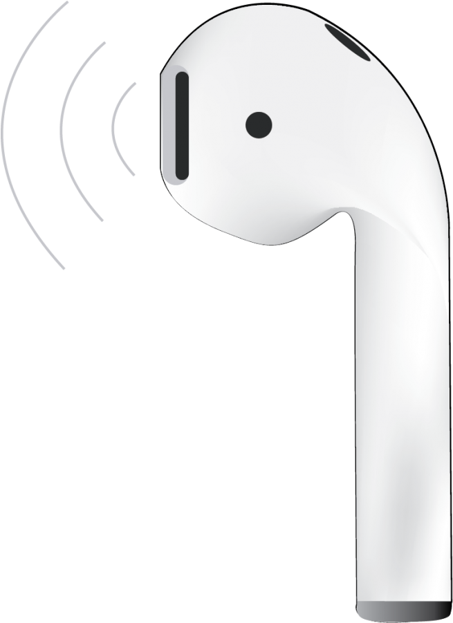 A White Wireless Earbuds With Waves