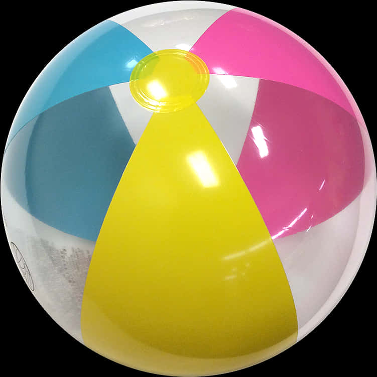 A Beach Ball With Multicolored Stripes