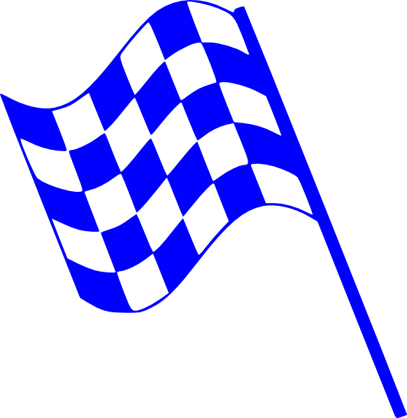 A Blue And Black Checkered Flag