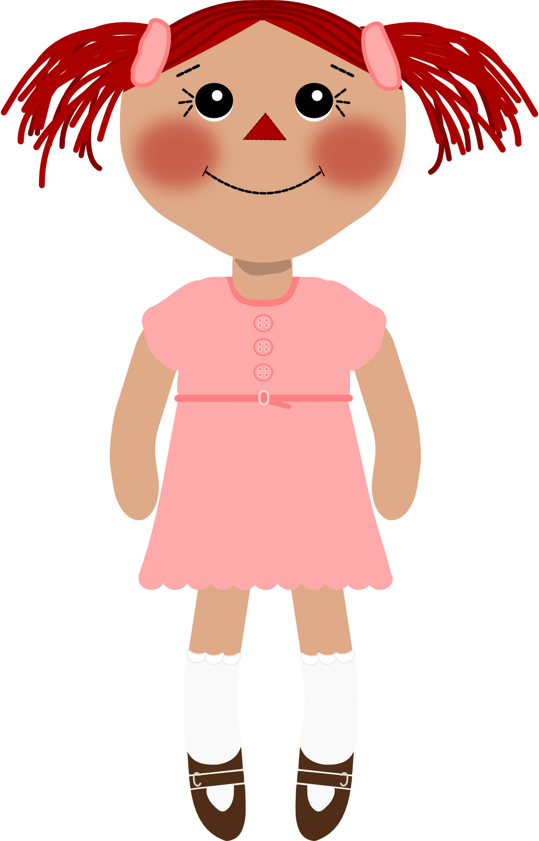 A Cartoon Doll With Pigtails