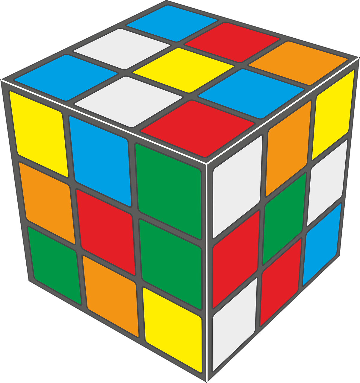 A Colorful Cube With Many Squares