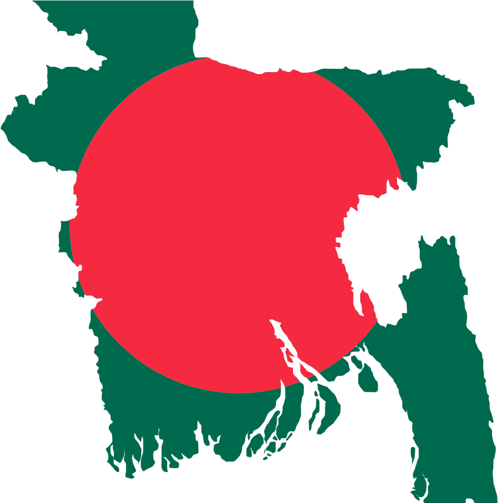 A Map Of Bangladesh With A Red Circle