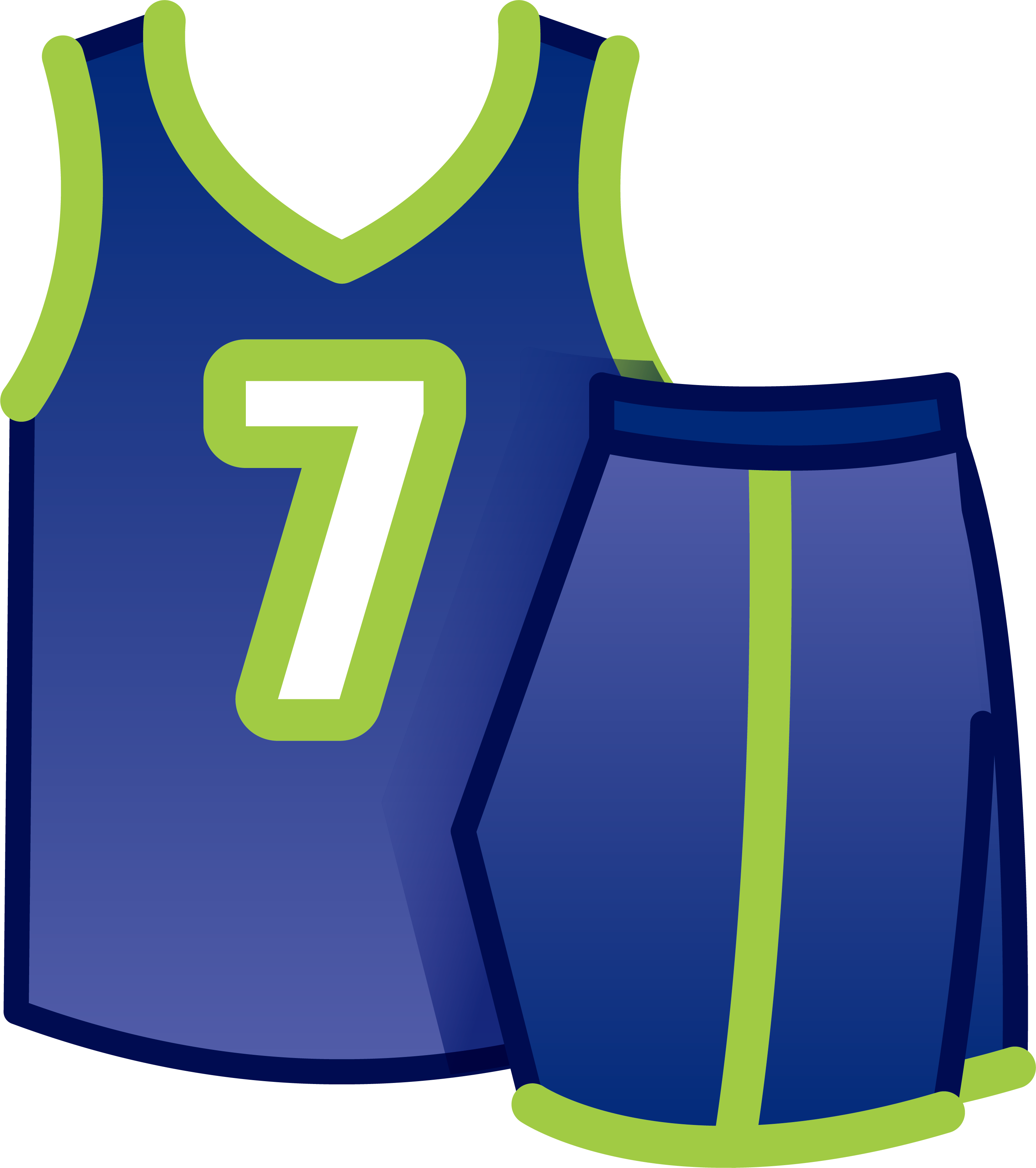 A Blue And Green Basketball Uniform