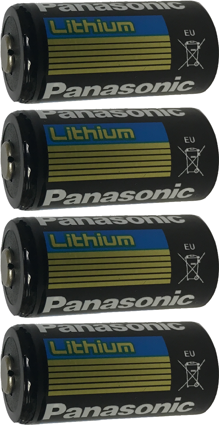 Two Batteries With White Text