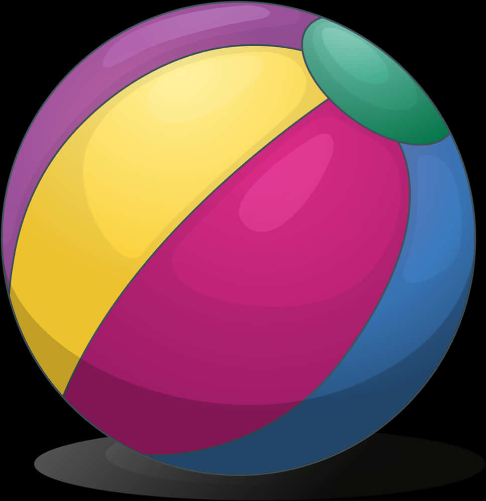 A Colorful Beach Ball On A Black Background
