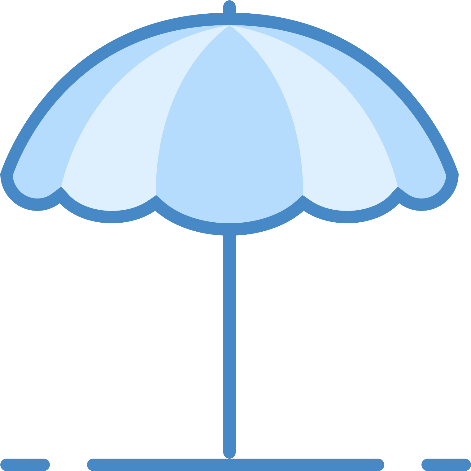 A Blue And White Umbrella