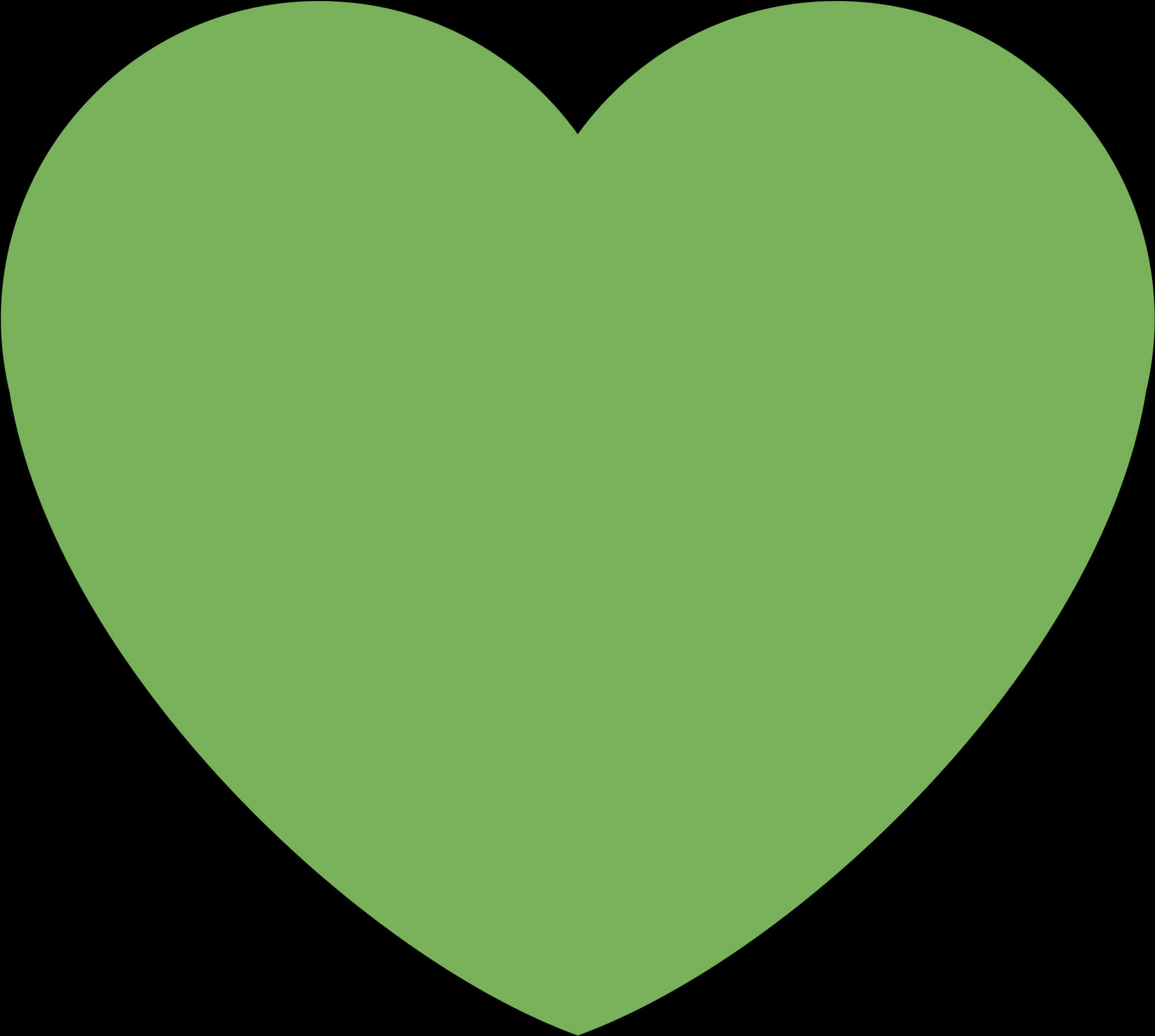 A Green Heart With Black Background