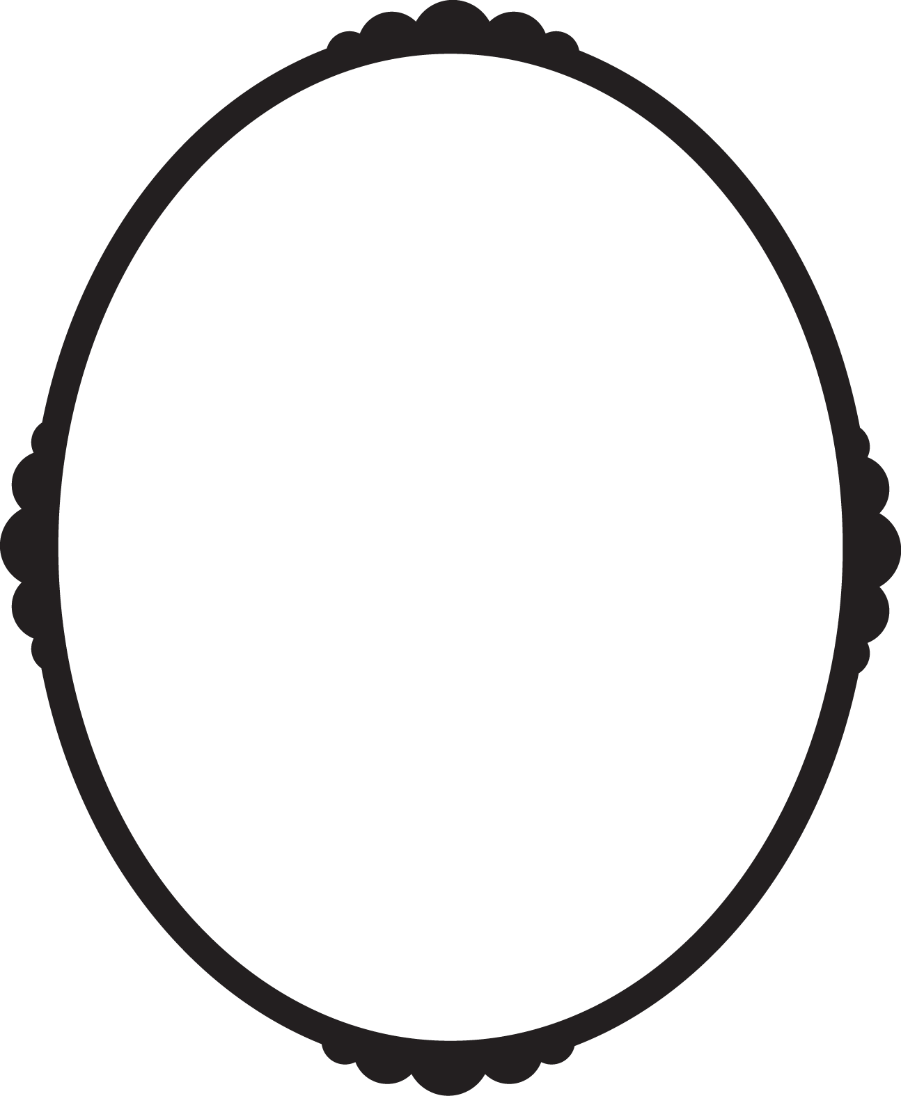 A Black Oval Frame With A Black Background
